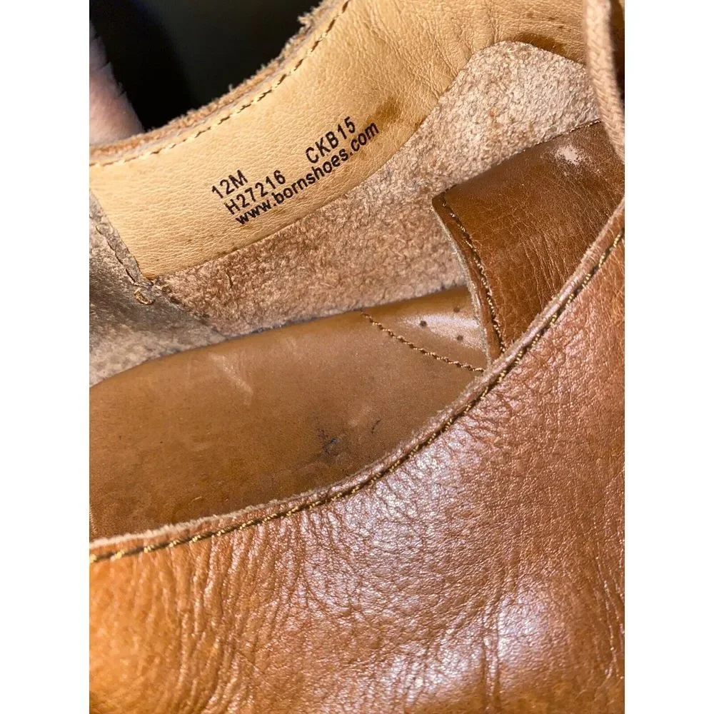 Born Oxford Brown Leather‎ Lace Up   Comfort Shoe Men Size 12M